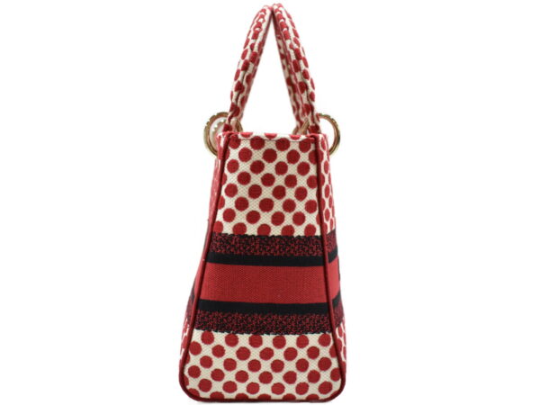 imgrc0091470214 Christian Dior Lady Dior Medium Canvas Red White