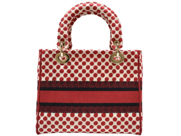 imgrc0091470215 Christian Dior Lady Dior Medium Canvas Red White