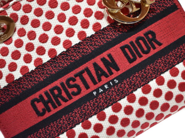 imgrc0091470228 Christian Dior Lady Dior Medium Canvas Red White