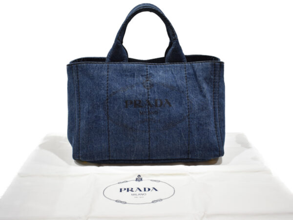 imgrc0091471069 Prada Kanapa Handbag Shoulder Bag Denim Blue