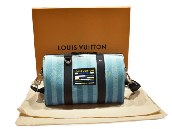 imgrc0091478667 Louis Vuitton City Keepall Bag Damier Stripe Canvas Blue