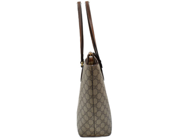 imgrc0091494282 Gucci GG Supreme Canvas Tote Bag Leather Beige Brown