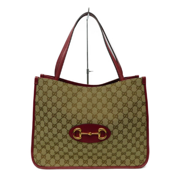 imgrc0091674530 Gucci Horsebit 1955 Tote Bag Leather GG Canvas Beige Brown