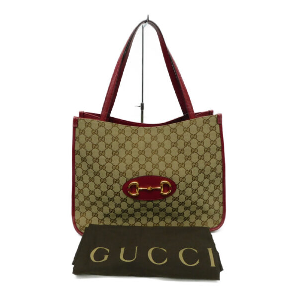 imgrc0091674689 Gucci Horsebit 1955 Tote Bag Leather GG Canvas Beige Brown