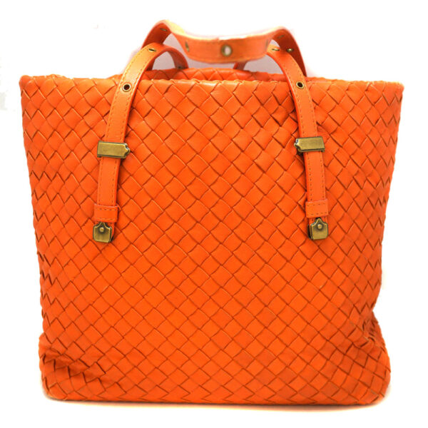 imgrc0091680408 Bottega Veneta Shoulder Tote Bag Intrecciato Lamb Leather Orange