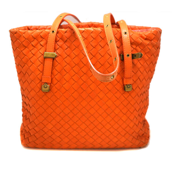 imgrc0091680411 Bottega Veneta Shoulder Tote Bag Intrecciato Lamb Leather Orange