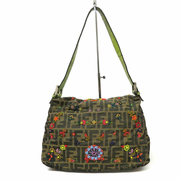 imgrc0091885618 Fendi Mamma Bucket Zucca Pattern Canvas Lizard Leather Bead Embroidery