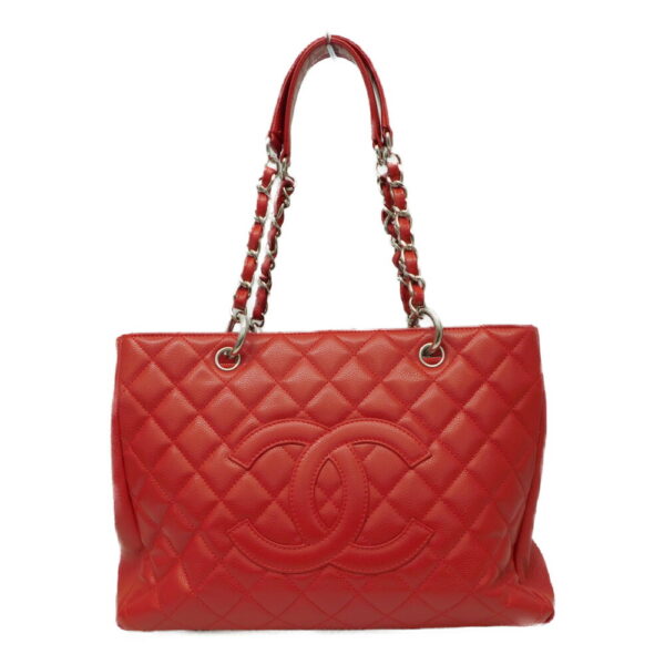 imgrc0091940626 Chanel Chain Tote Caviar Skin Handbag Red