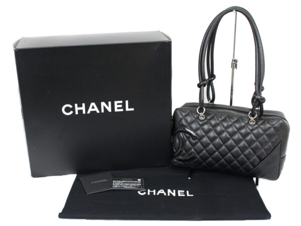 imgrc0092102970 Chanel Cambon Line Bowling Tote Bag Black