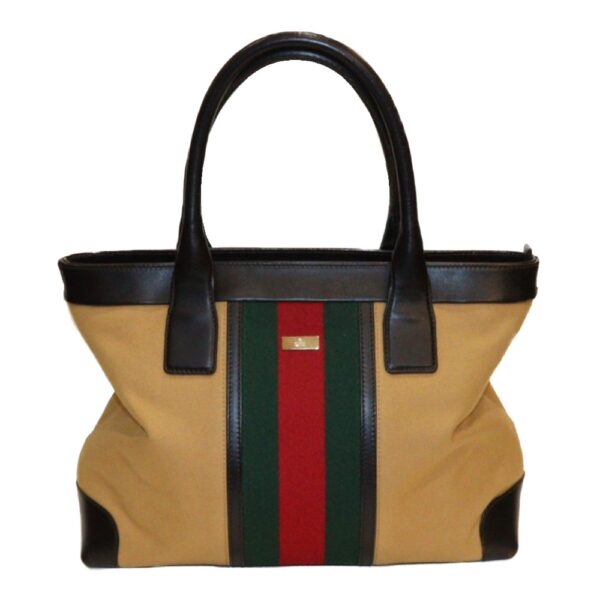 imgrc0092122035 Gucci Mayfair Sherry Line Canvas Tote Bag Beige Green Red