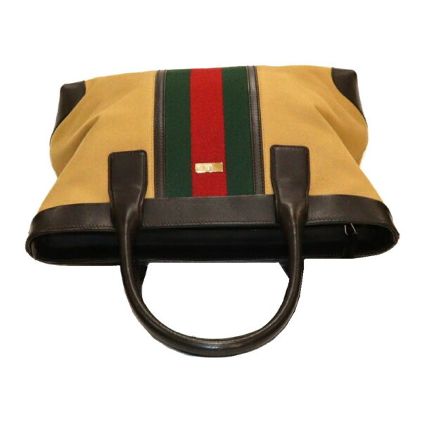 imgrc0092122041 Gucci Mayfair Sherry Line Canvas Tote Bag Beige Green Red