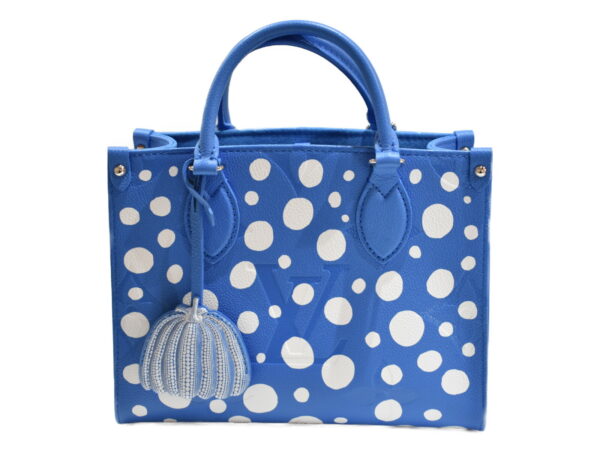 imgrc0092256135 Louis Vuitton On the Go PM Handbag Empreinte Bleu Blanc Yayoi Kusama