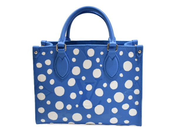 imgrc0092256136 Louis Vuitton On the Go PM Handbag Empreinte Bleu Blanc Yayoi Kusama