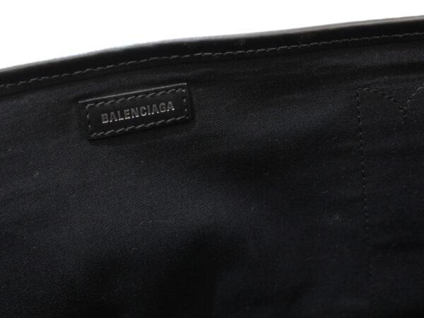 imgrc0092264161 Balenciaga Blue Small Cabas Canvas Leather Handbag Black