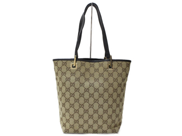 imgrc0092438228 Gucci GG Canvas Leather Tote Bag Beige