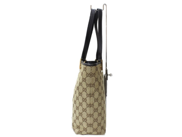 imgrc0092438229 Gucci GG Canvas Leather Tote Bag Beige