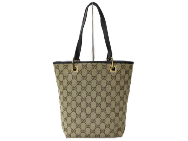 imgrc0092438231 Gucci GG Canvas Leather Tote Bag Beige