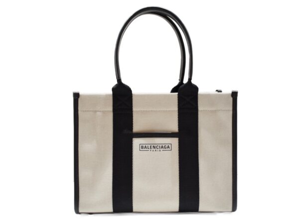 imgrc0092683921 Balenciaga Canvas Tote Bag Leather Shoulder Bag White Black