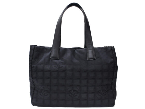 imgrc0092722296 Chanel Travel Line Tote MM Nylon Black