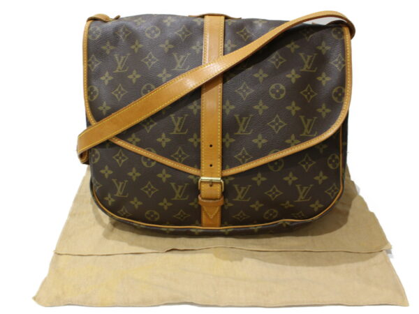 imgrc0092758088 Louis Vuitton Saumur 35 Monogram Canvas Shoulder Bag Brown