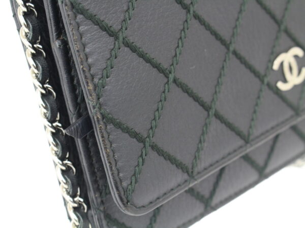 imgrc0092856405 Chanel Chain Wallet Wild Stitch Mini Shoulder Black Green