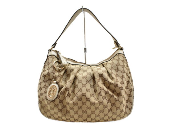 imgrc0092904118 Gucci Sookie Shoulder Bag Canvas Leather Beige