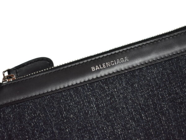 imgrc0093192229 Balenciaga Blue Cabas Denim Leather Handbag Blue Black