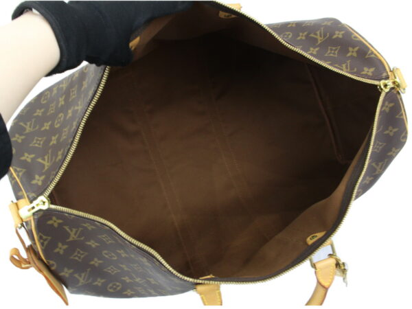 imgrc0093225074 Louis Vuitton Keepall Bandouliere 55 Monogram Canvas Bag Brown