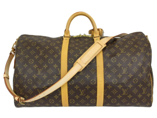 imgrc0093225086 Louis Vuitton Keepall Bandouliere 55 Monogram Canvas Bag Brown