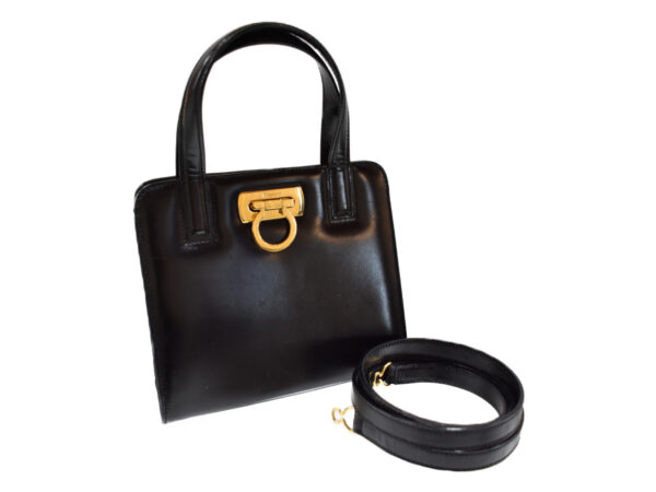 imgrc0093335894 Salvatore Ferragamo 2Way Mini Bag Leather Black