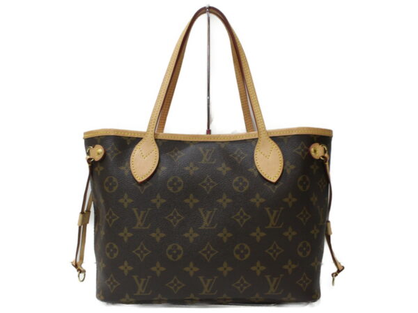 imgrc0093443620 Louis Vuitton Neverfull PM Monogram Canvas Tote Bag Brown Pink