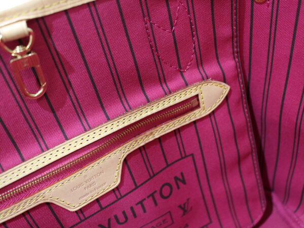 imgrc0093443625 Louis Vuitton Neverfull PM Monogram Canvas Tote Bag Brown Pink