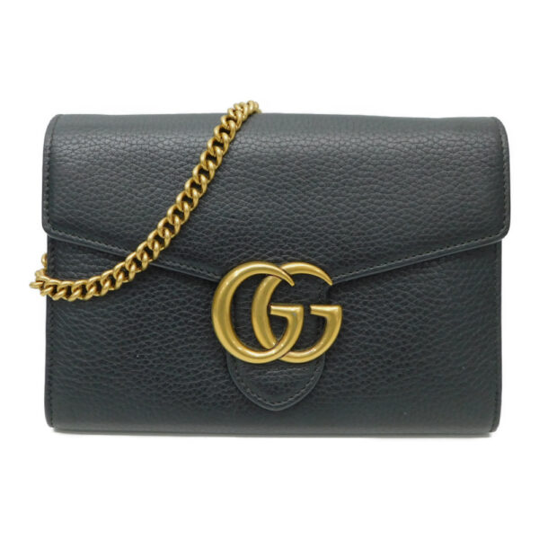 imgrc0093714745 Gucci GG Marmont Chain Wallet Leather Black