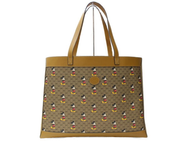 imgrc0093813446 Gucci Disney Collaboration GG Supreme Canvas Tote Bag Beige Ocher