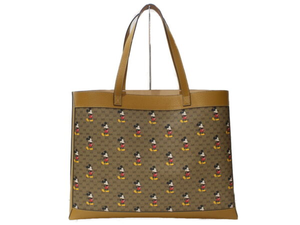 imgrc0093813449 Gucci Disney Collaboration GG Supreme Canvas Tote Bag Beige Ocher