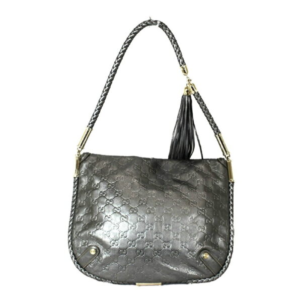 imgrc0094042129 Gucci Interlocking GG Leather Shoulder Bag Metallic Gray