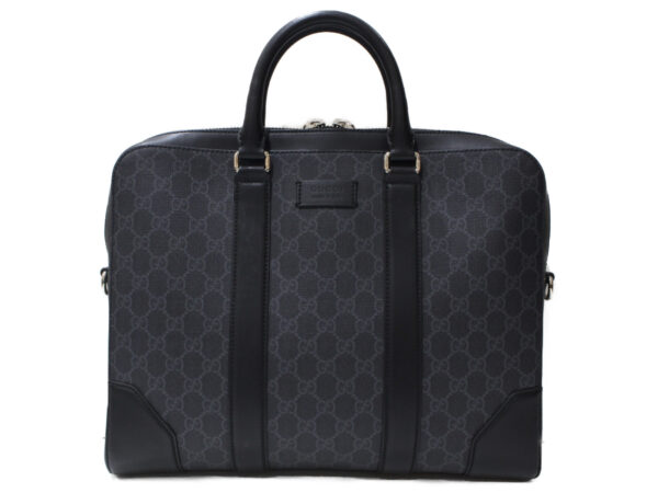 imgrc0094119201 Gucci GG Supreme Canvas Briefcase Black Gray