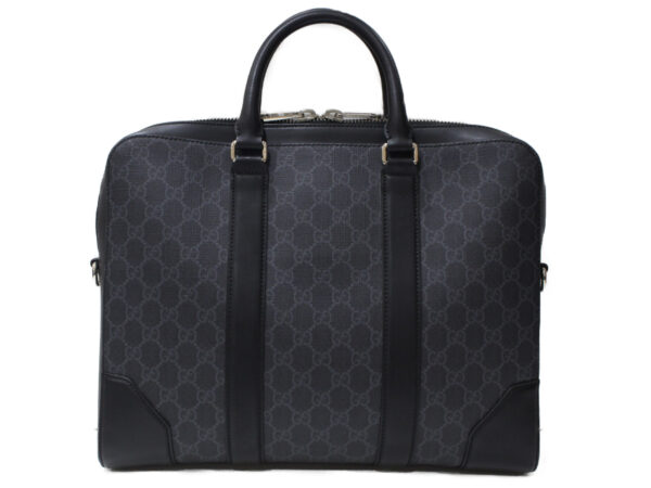 imgrc0094119202 Gucci GG Supreme Canvas Briefcase Black Gray