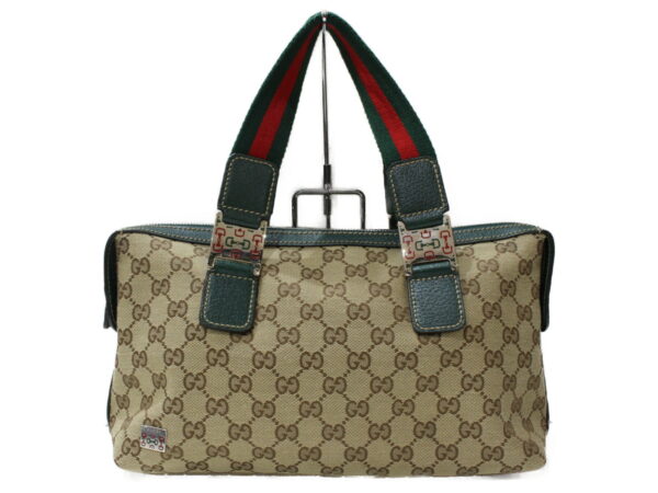 imgrc0094119315 Gucci Sherry Line Canvas Handbag Beige Green Red