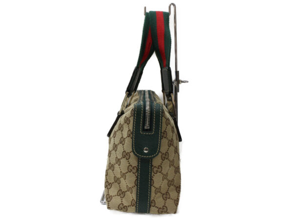 imgrc0094119317 Gucci Sherry Line Canvas Handbag Beige Green Red