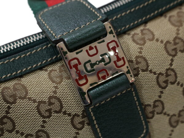 imgrc0094119328 Gucci Sherry Line Canvas Handbag Beige Green Red