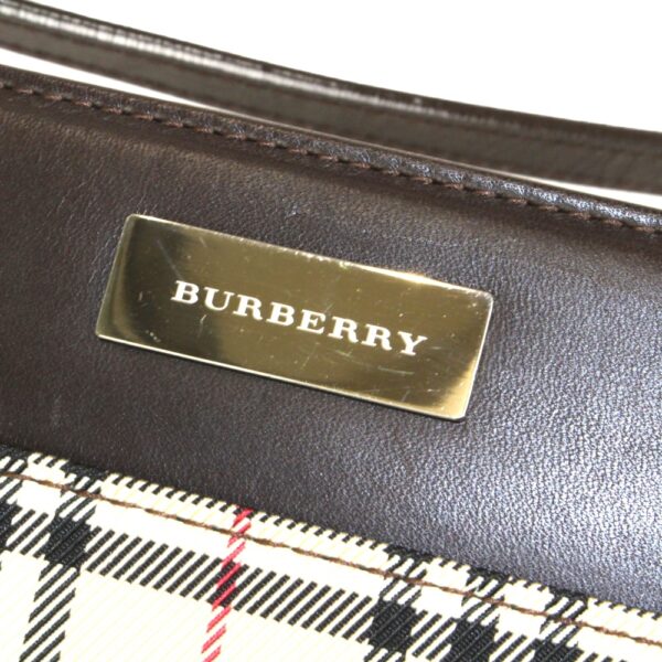 imgrc0094206592 Burberry Nova Check Canvas Leather Handbag Beige Black