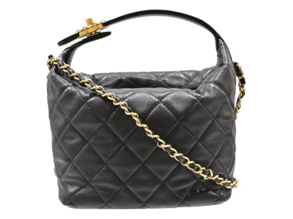 imgrc0094207693 Chanel Hobo Lambskin Shoulder Bag Black