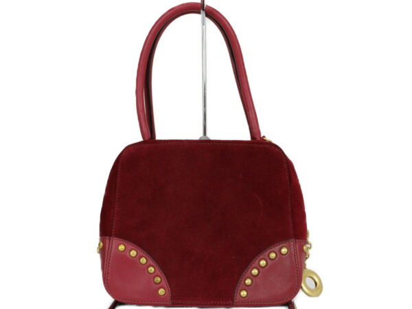 imgrc0094256051 Celine 2Way Suede Leather Handbag Shoulder Bag Red