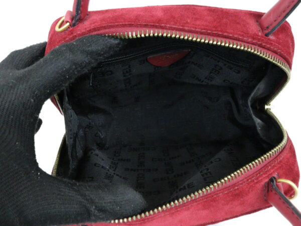 imgrc0094256061 Celine 2Way Suede Leather Handbag Shoulder Bag Red