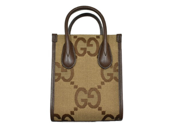 imgrc0094283765 Gucci Jumbo GG Mini Tote Bag Canvas Brown Beige