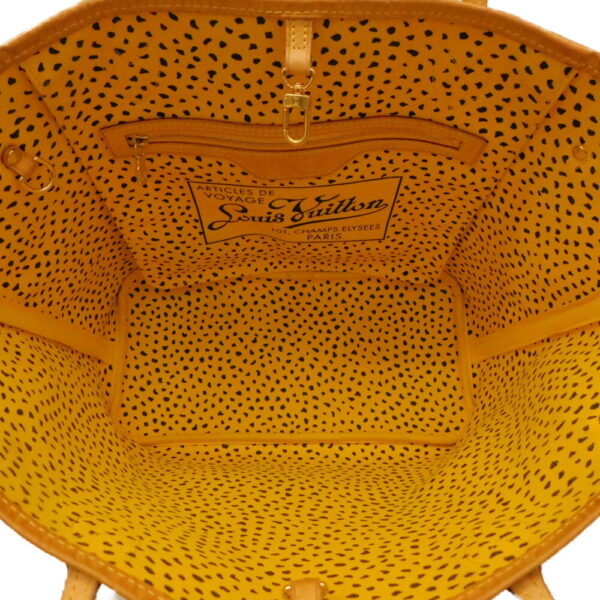 imgrc0094359892 Louis Vuitton Neverfull MM Jaune Pumpkin Dot Tote Bag Brown