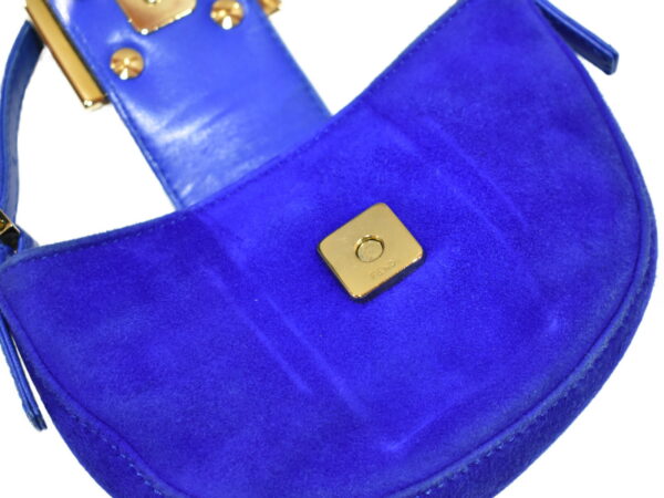 imgrc0094561738 Fendi Mini Croissant Suede Leather Blue