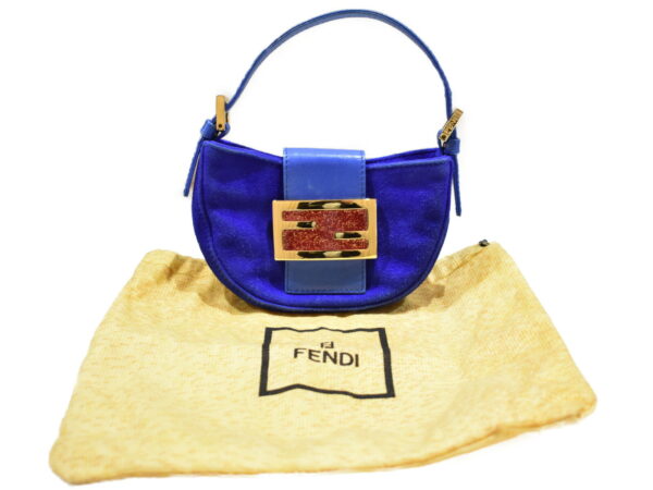 imgrc0094561745 Fendi Mini Croissant Suede Leather Blue