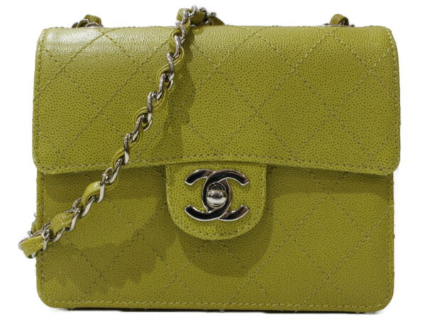 imgrc0094876687 Chanel Classic Square Flap Chain Shoulder Bag Yellow Green